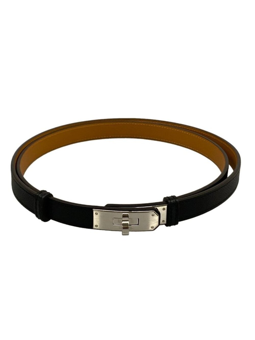 Hermes Belt Kelly Black Silver